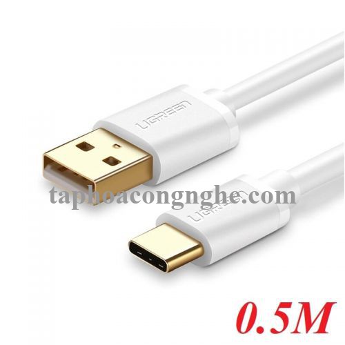 Ugreen 50389 0.5M màu Trắng Cáp USB TypeC sang USB 2.0 Cáp dẹt US141 30050389